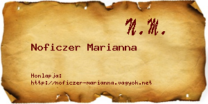 Noficzer Marianna névjegykártya