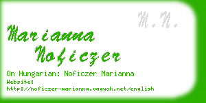 marianna noficzer business card